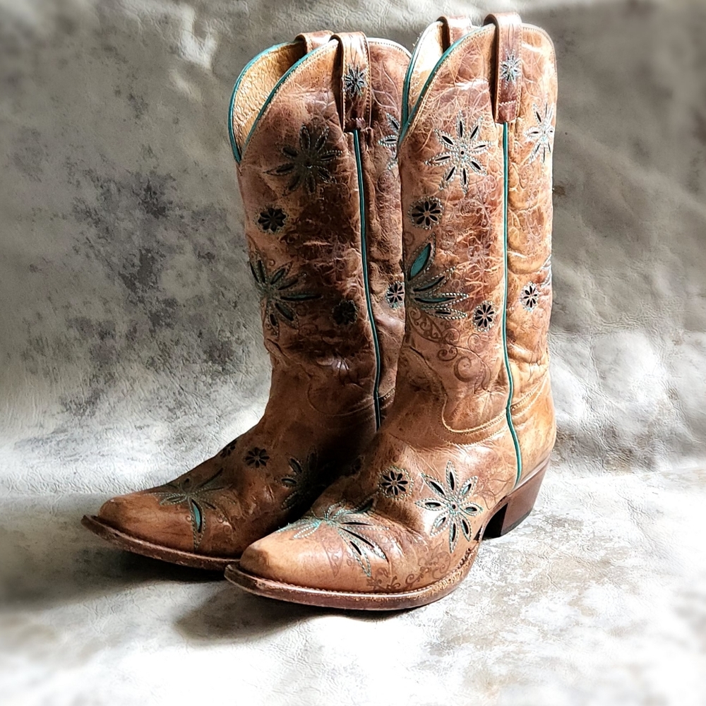 Turquoise Inlay Cowboy Boots Shyanne Daisy Mae